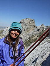Silvia Fitzpatrick climbing in Spain